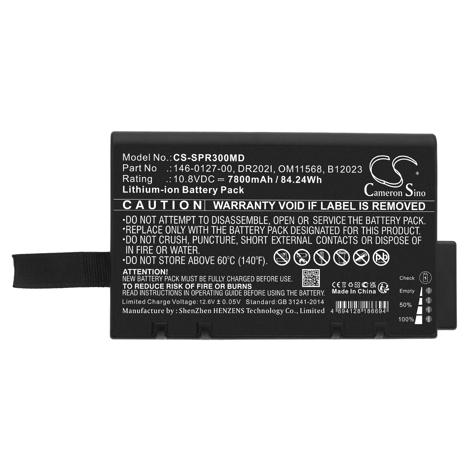 Batteri till Medicinsk för Spacelabs mCare300, mCare300D, ELS5