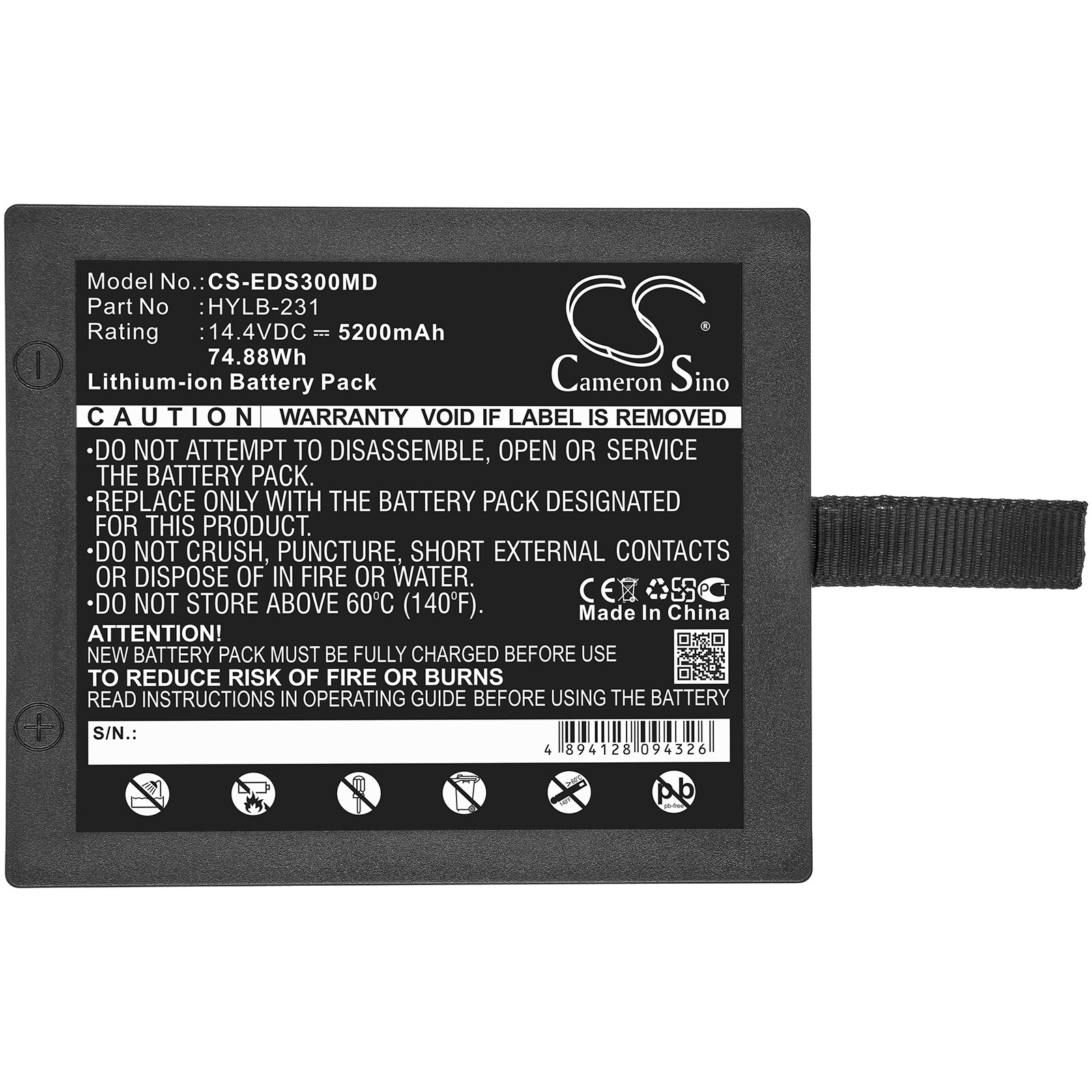 Batteri till Medicinsk för EDAN SE-3, SE3