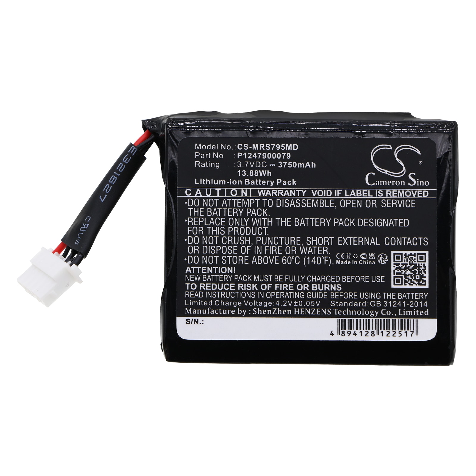 Batteri till Medicinsk för Masimo Radical-7 9500 Touchscreen, Radical Pulse Oximeter m.fl.