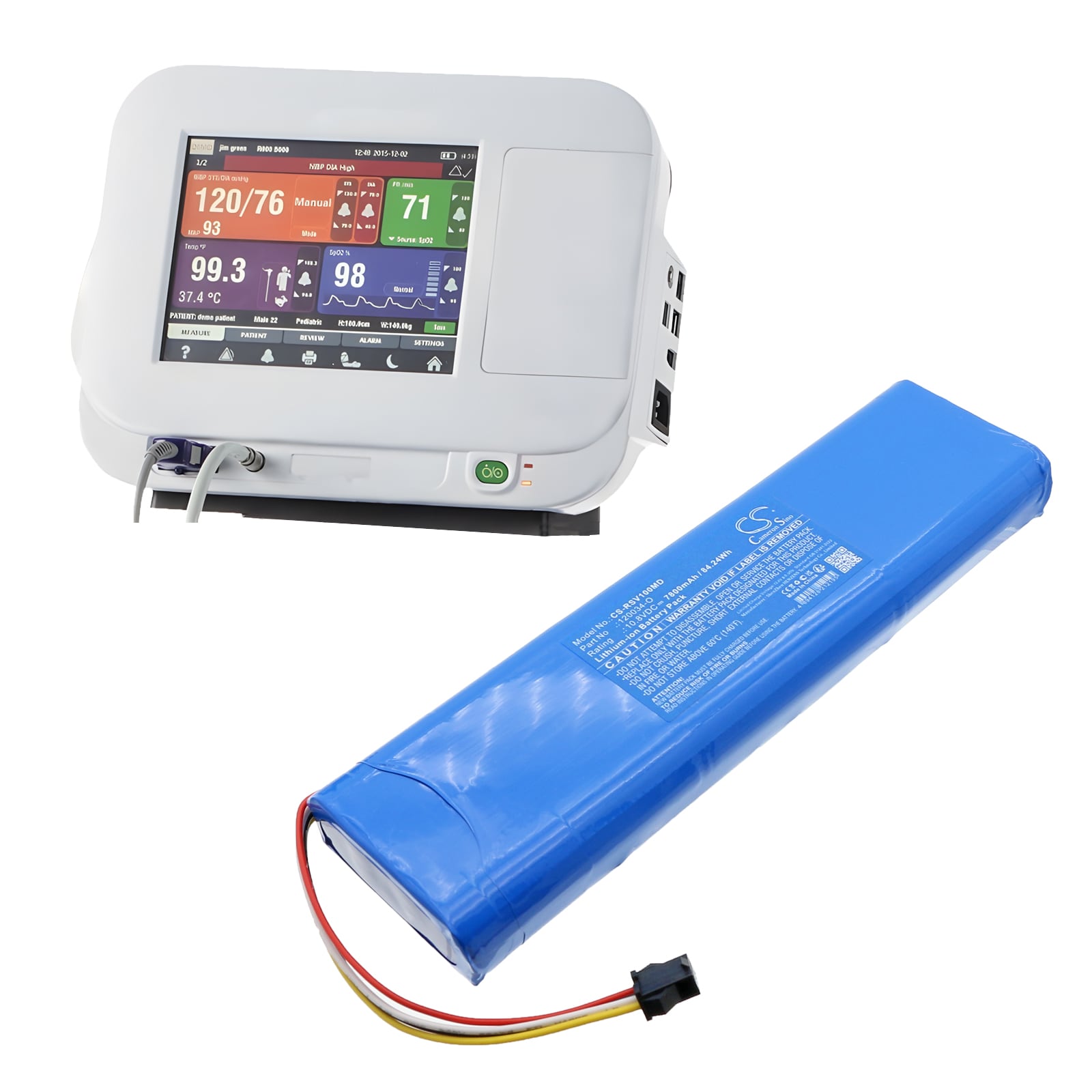 Batteri till Medicinsk för Riester 13322, ri-accu monitor RVS-100