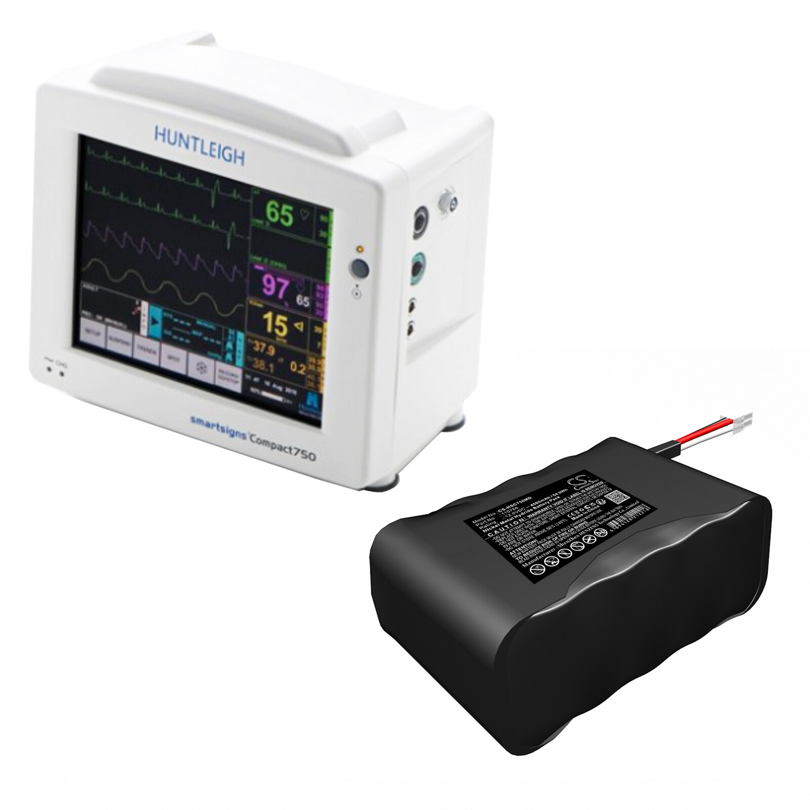 Batteri till Medicinsk för Huntleigh SC750 monitor