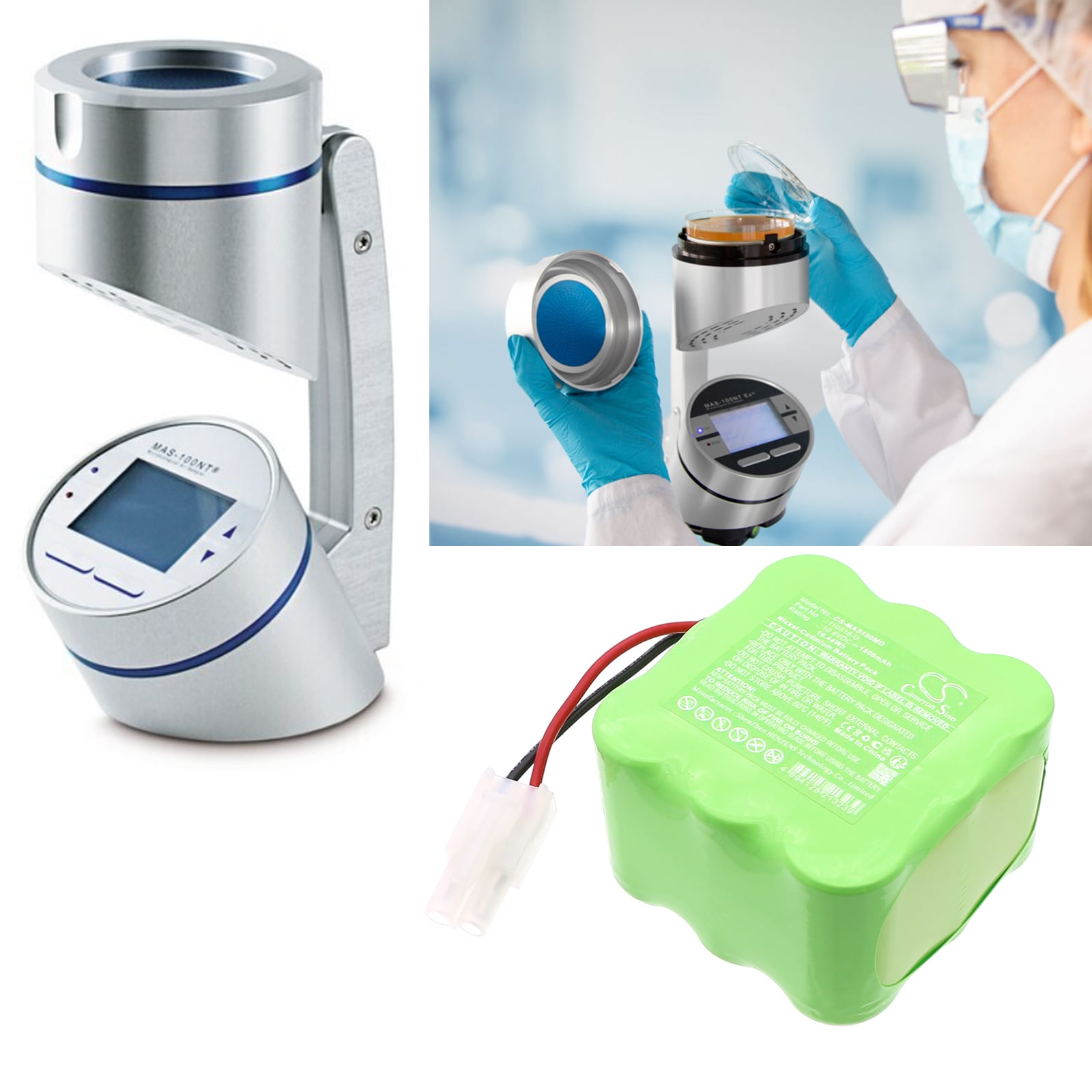 Batteri till Medicinsk för Merck Millipore Air Sampler MAS-100, MAS-AC-6009