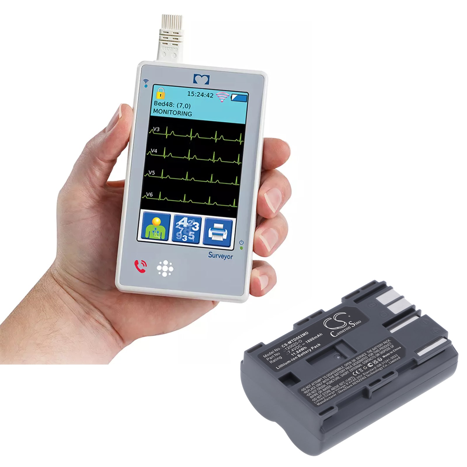Batteri till Medicinsk för Mortara F1559, Monitor Surveyor S4