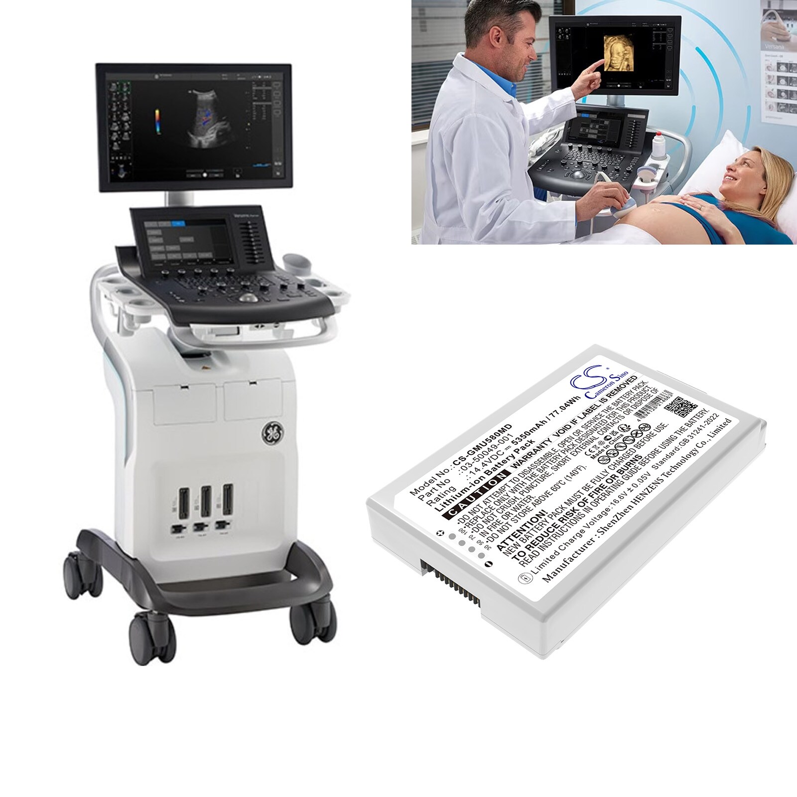 Batteri till Medicinsk för GE Versana ultrasound