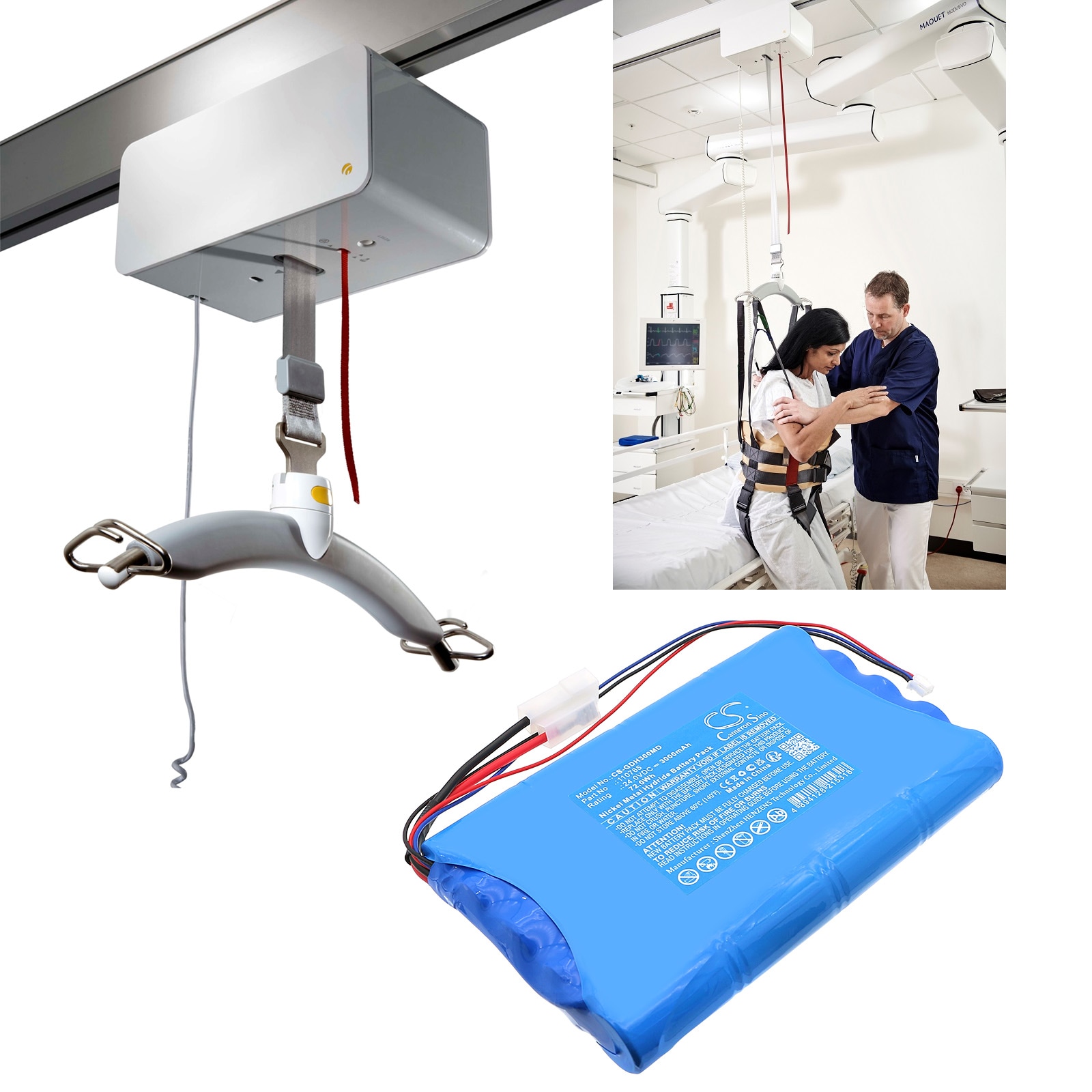 Batteri till Medicinsk för Guldmann GH3 Ceiling Lift, GH3+ Ceiling Lift