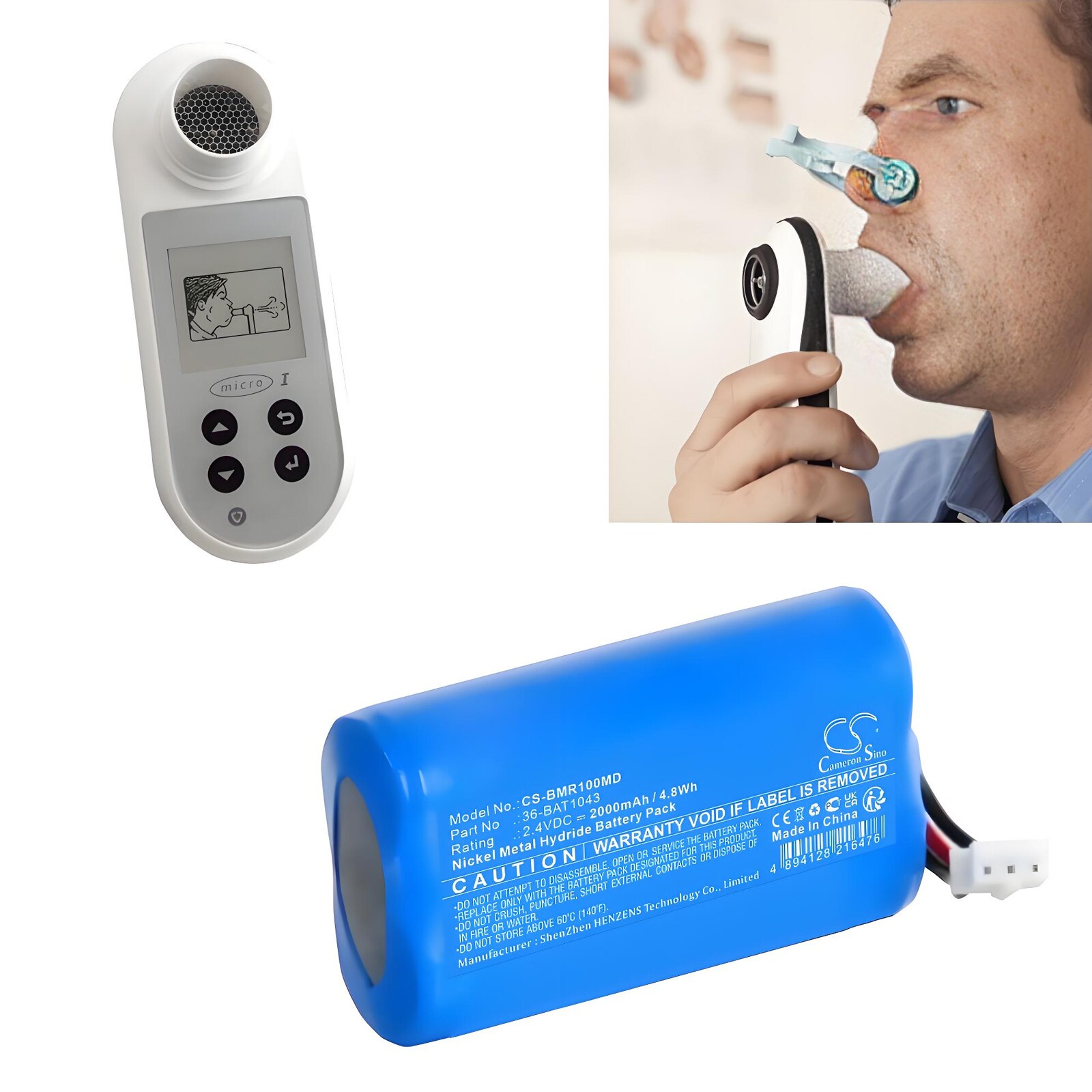 Batteri till Medicinsk för Carefusion Micro1 Spirometer