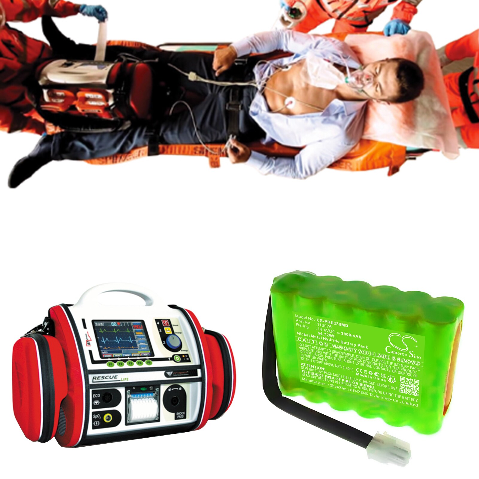 Batteri till Medicinsk för Progetti defibrillator Rescue Life