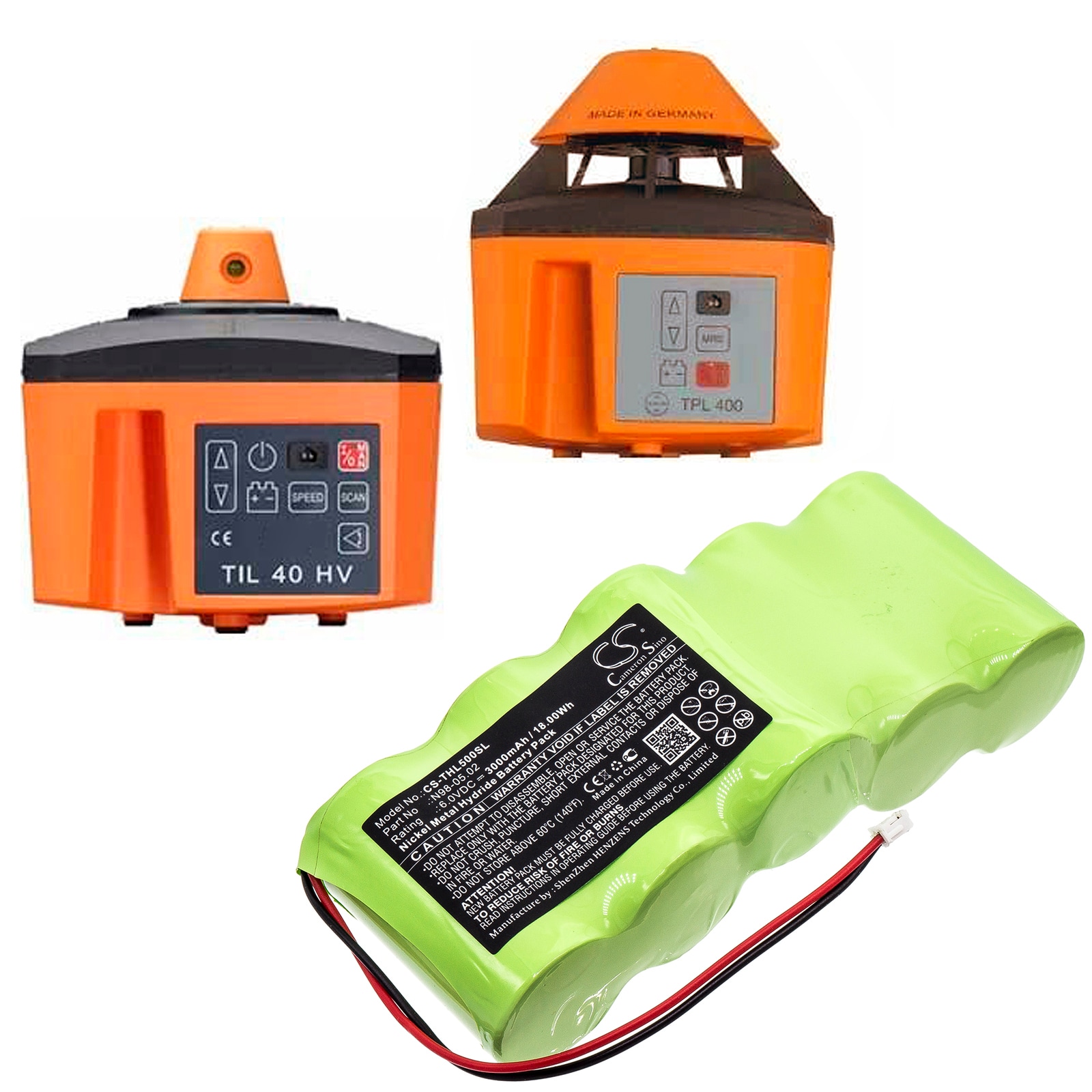 Batteri till Utrustning, undersökning, test för Theis Laser TPL 50 HV, Laser TPL 400 m.fl.