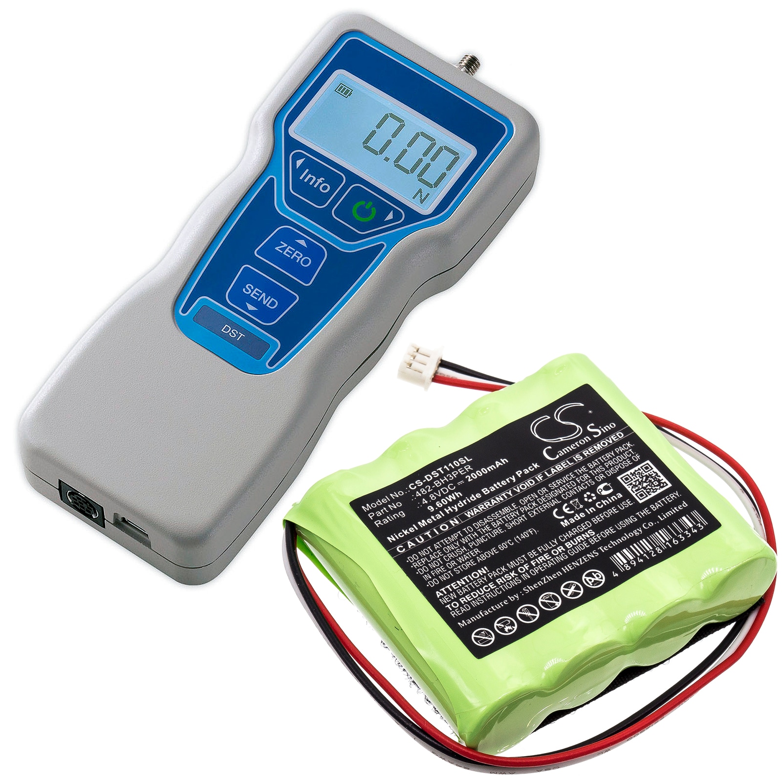 Batteri till Utrustning, undersökning, test för Imada DST-11 Digital Force Gauge