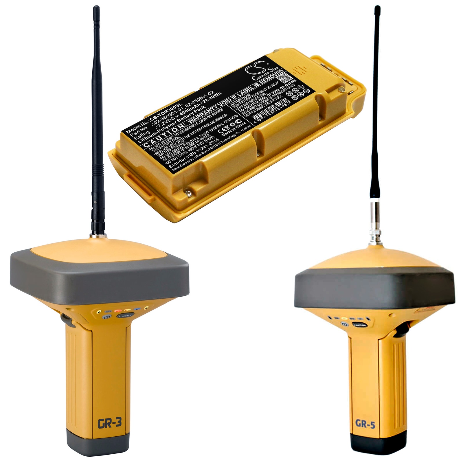 Batteri till Utrustning, undersökning, test för Topcon GR-3, GR-5