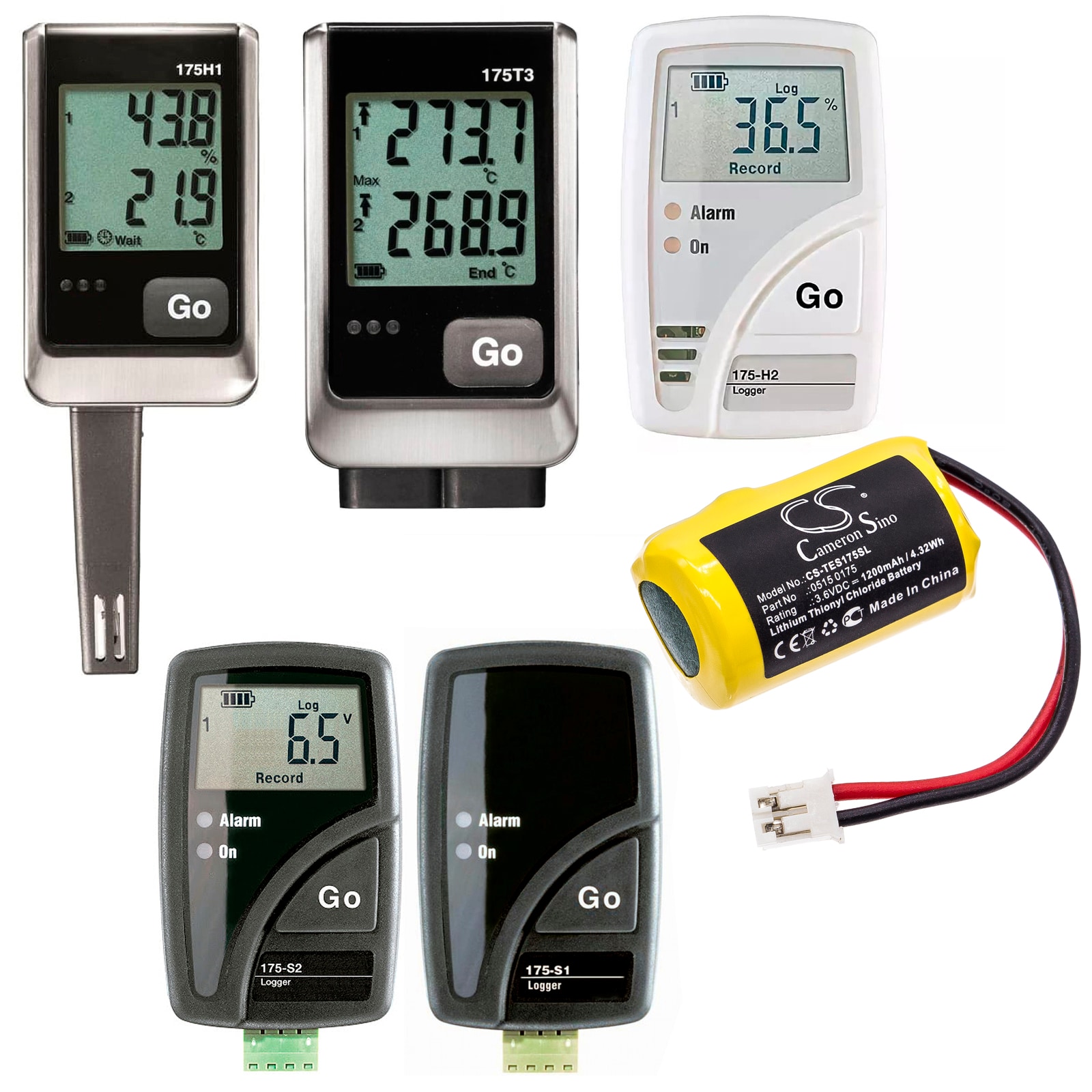 Batteri till Utrustning, undersökning, test för Testo 175-T3, 175-H1, 175-H2 m.fl.