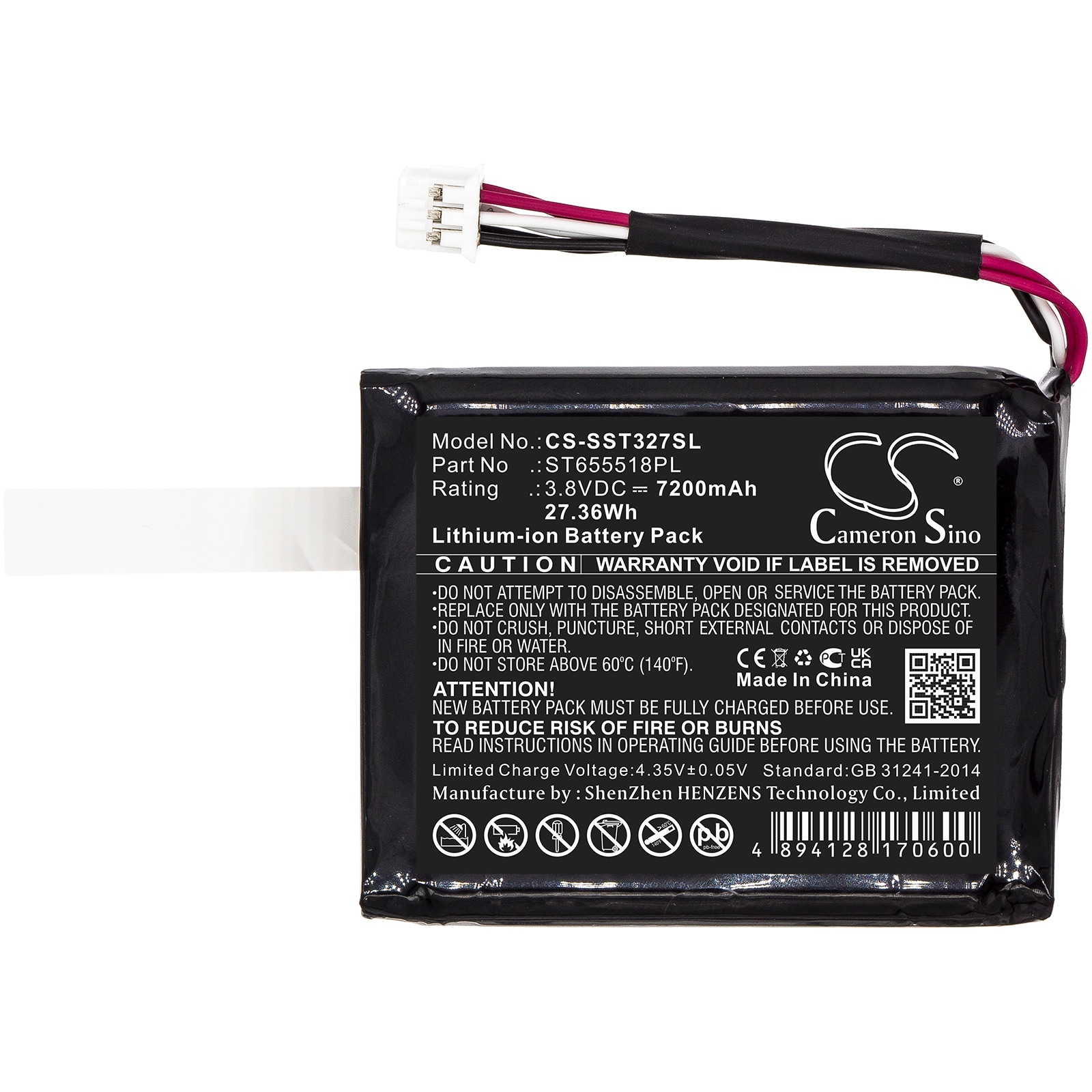 Batteri till Utrustning, undersökning, test för Senter ST327, ST103