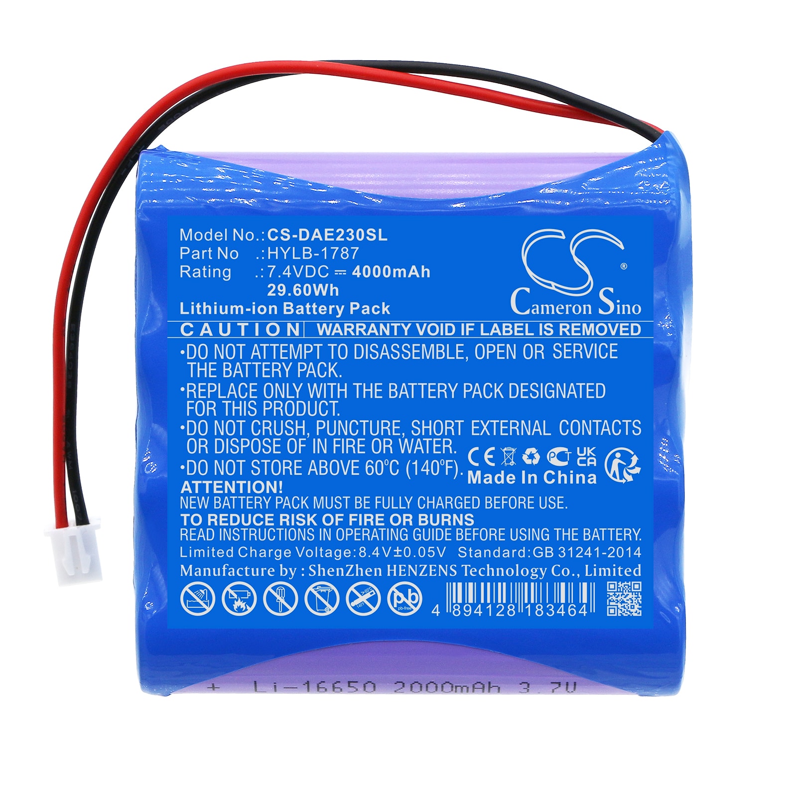 Batteri till Utrustning, undersökning, test för Deli AE2300, AE2300L, AE2300H