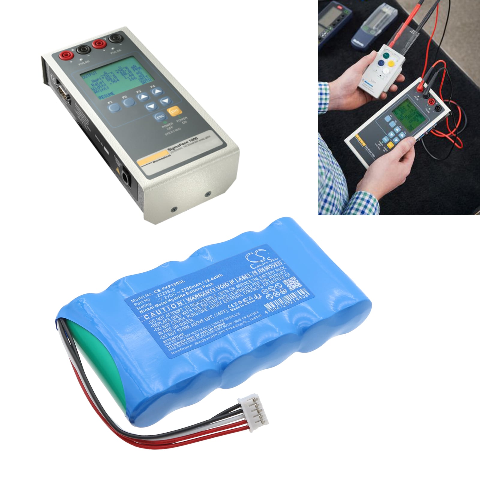Batteri till Utrustning, undersökning, test för Fluke SigmaPace 1000