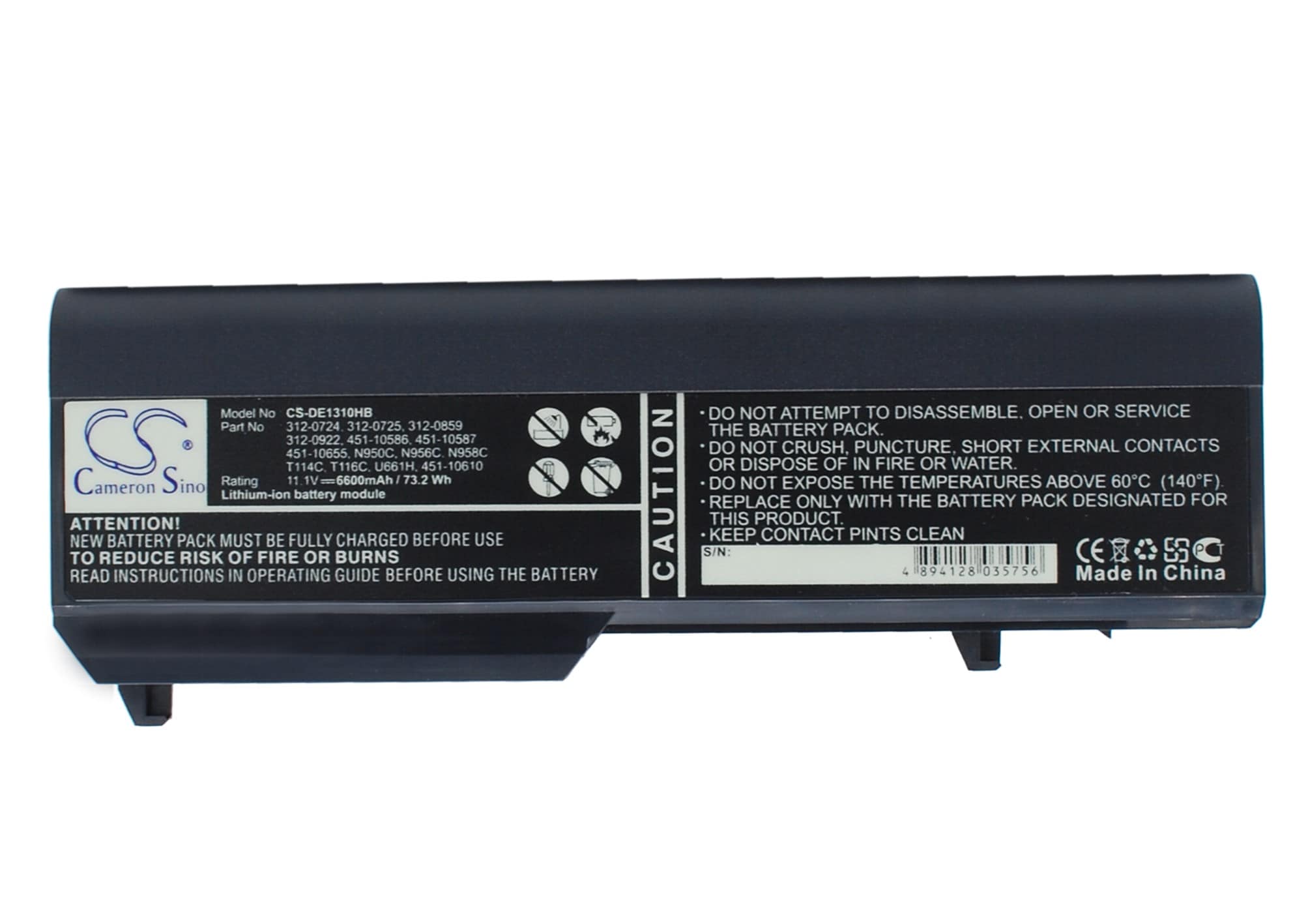 Batteri till Notebook, Bärbar dator för DELL Vostro 1310, Vostro 1510, Vostro 2510 m.fl.