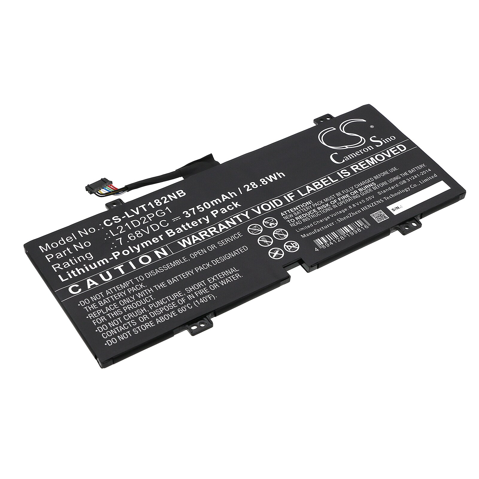 Batteri till Notebook, Bärbar dator för Lenovo 10W-82ST Tablet, 10W-82ST0000JP m.fl.