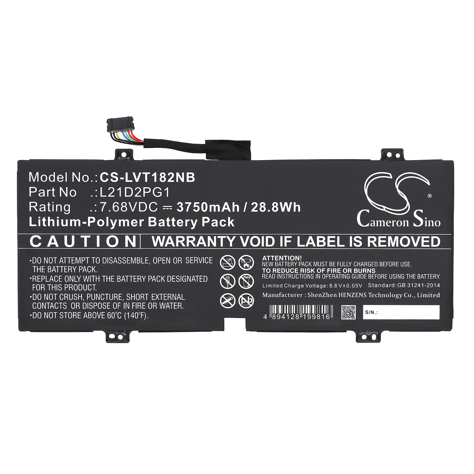 Batteri till Notebook, Bärbar dator för Lenovo 10W-82ST Tablet, 10W-82ST0000JP m.fl.