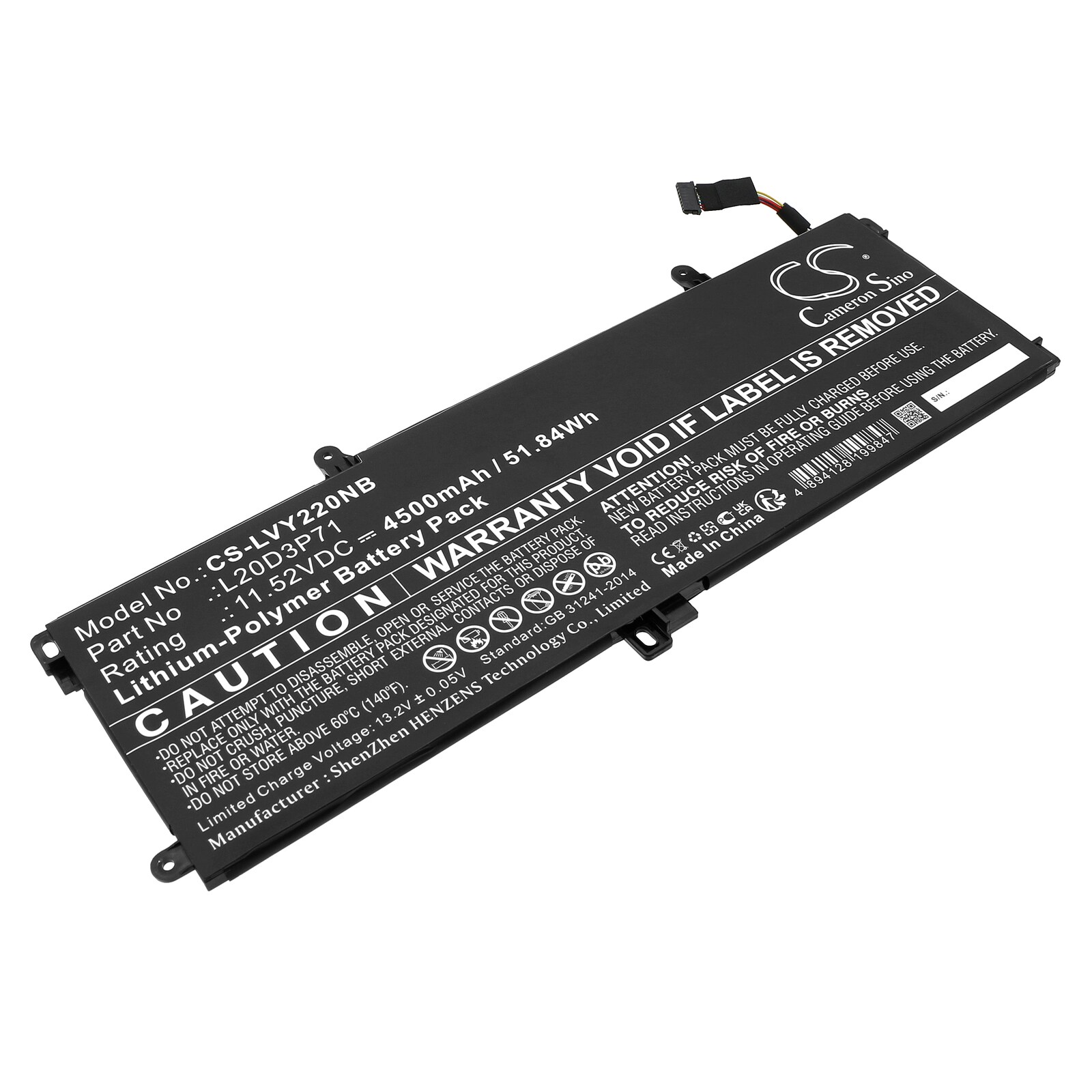 Batteri till Notebook, Bärbar dator för Lenovo ThinkPad X13 Yoga G2 20W8001JCK m.fl.