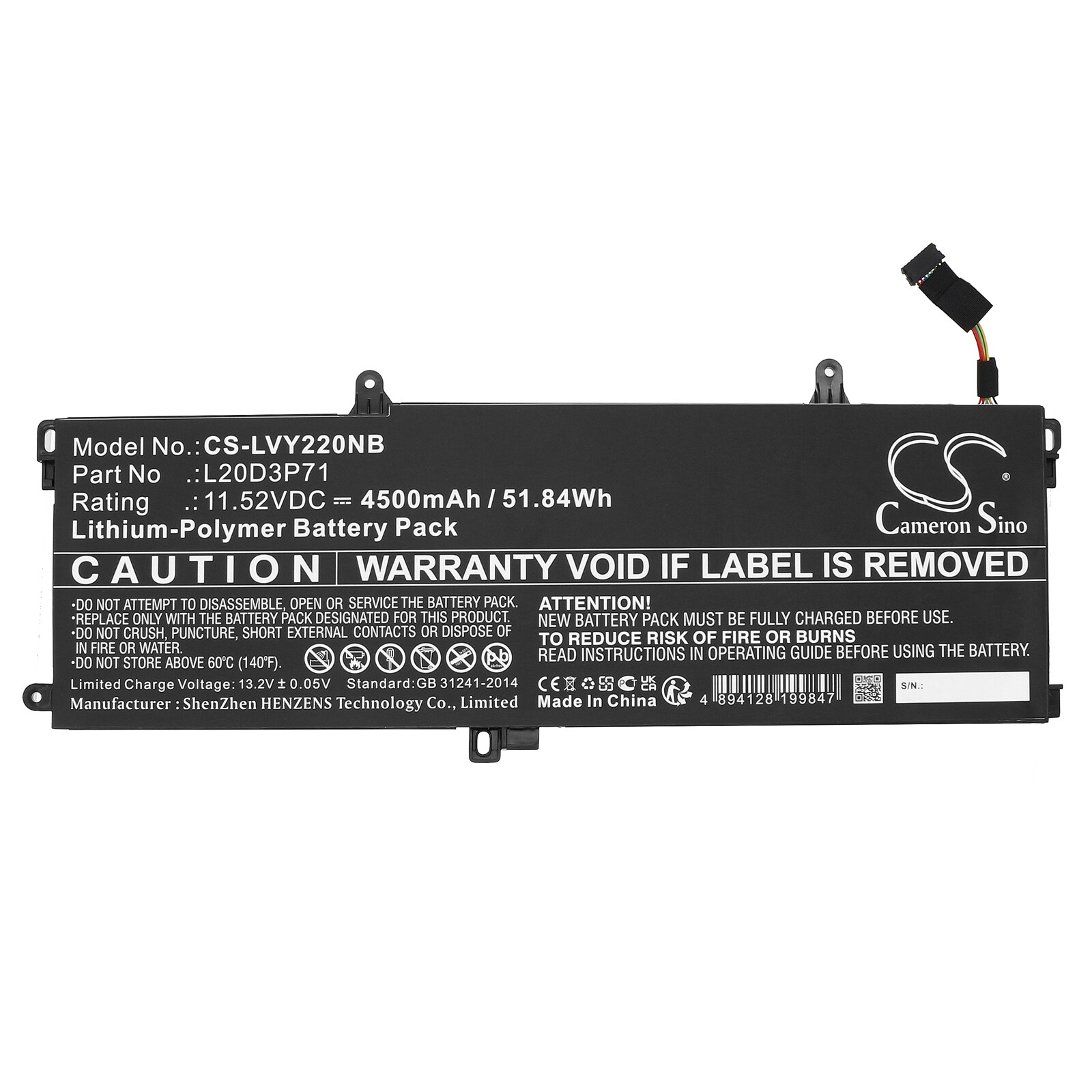 Batteri till Notebook, Bärbar dator för Lenovo ThinkPad X13 Yoga G2 20W8001JCK m.fl.