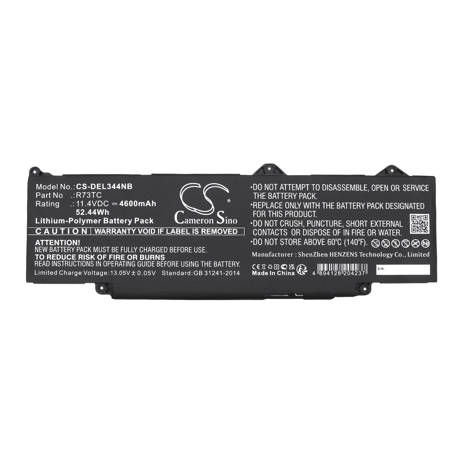 Batteri till Notebook, Bärbar dator för DELL Precision 3480, Precision 3590 m.fl.