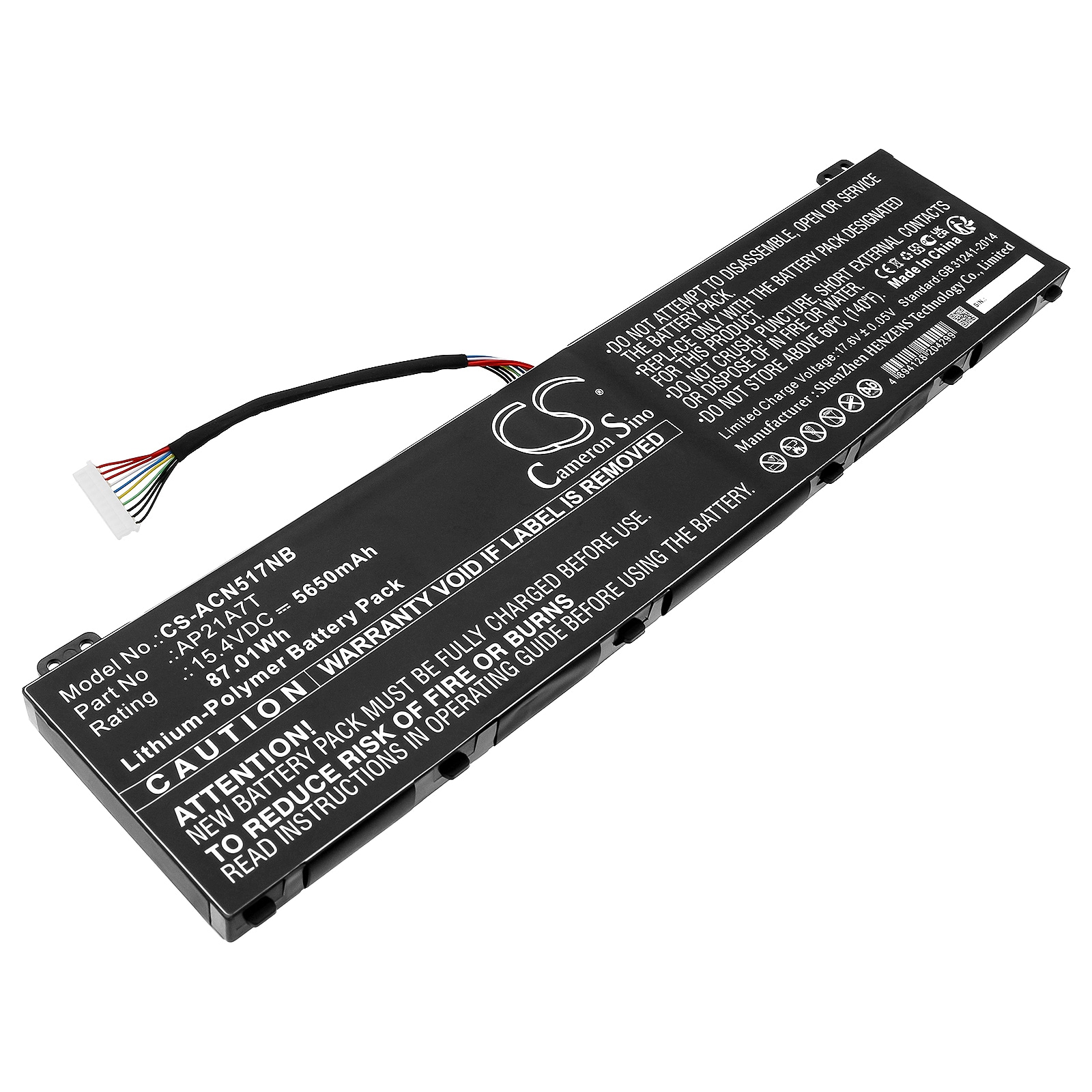 Batteri till Notebook, Bärbar dator för Acer Nitro 5 AN517-55-50P0 m.fl.
