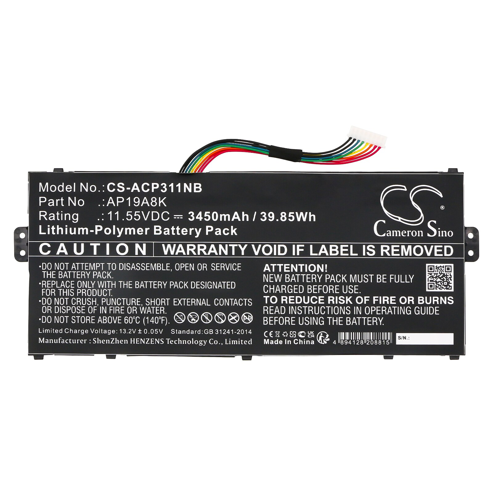 Batteri till Notebook, Bärbar dator för Acer Chromebook Spin 11 CP311-1HN-C3E3 m.fl.