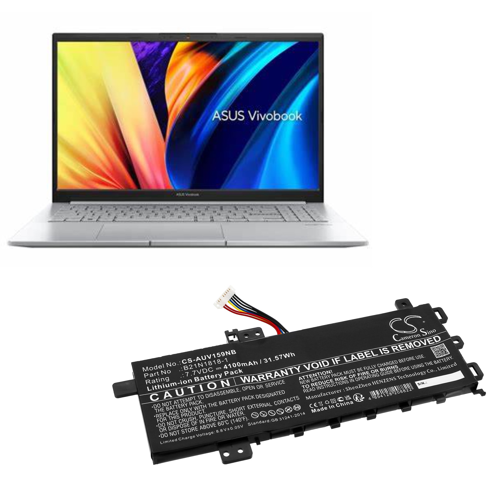 Batteri till Notebook, Bärbar dator för Asus VivoBook 15 X509UJ, VivoBook 15 X509MA m.fl.