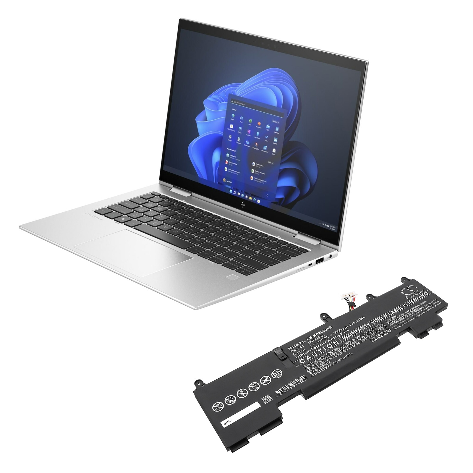 Batteri till Notebook, Bärbar dator för HP Elite X360 1040 14 G10, Elite X360 830 G10