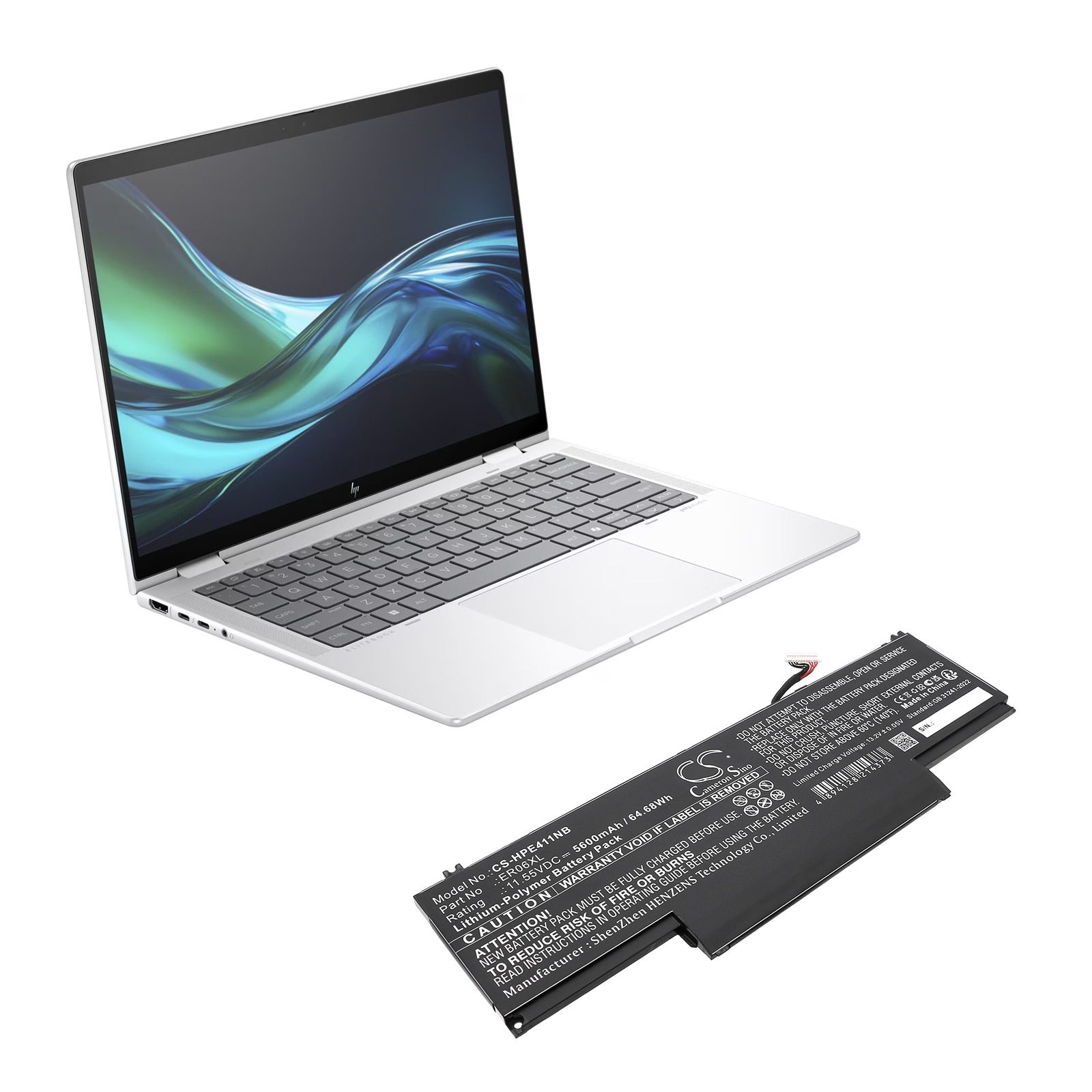 Batteri till Notebook, Bärbar dator för HP Elite x360 1040 G11, EliteBook 1040 G11
