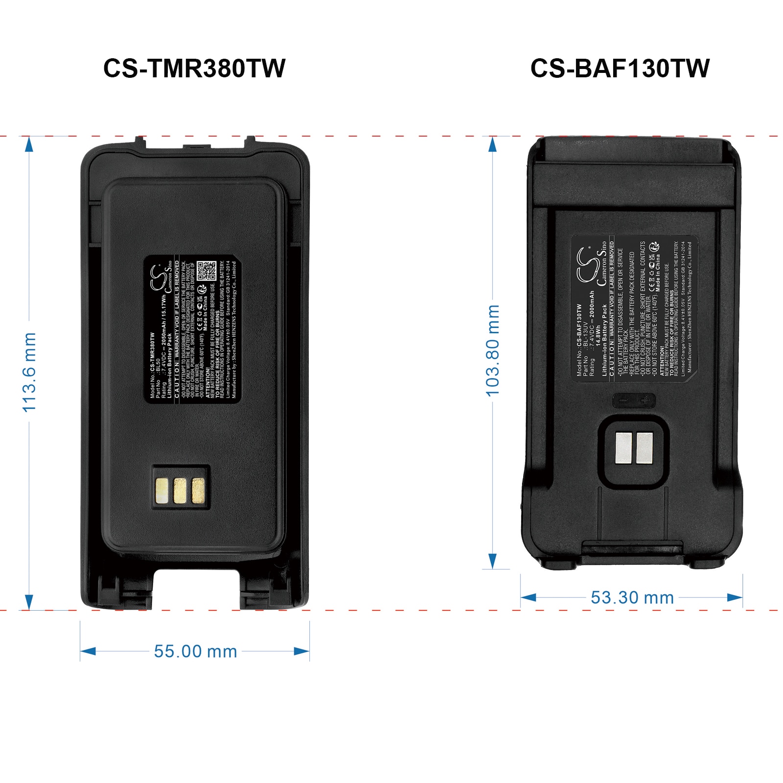 Batteri till Tvåvägsradio för Radioddity UV-5X, G11S, MU-5 m.fl.