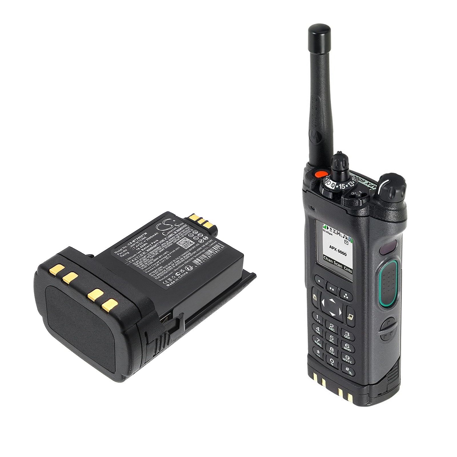 Batteri till Tvåvägsradio för Motorola APX6000, APX7000, APX8000 m.fl.