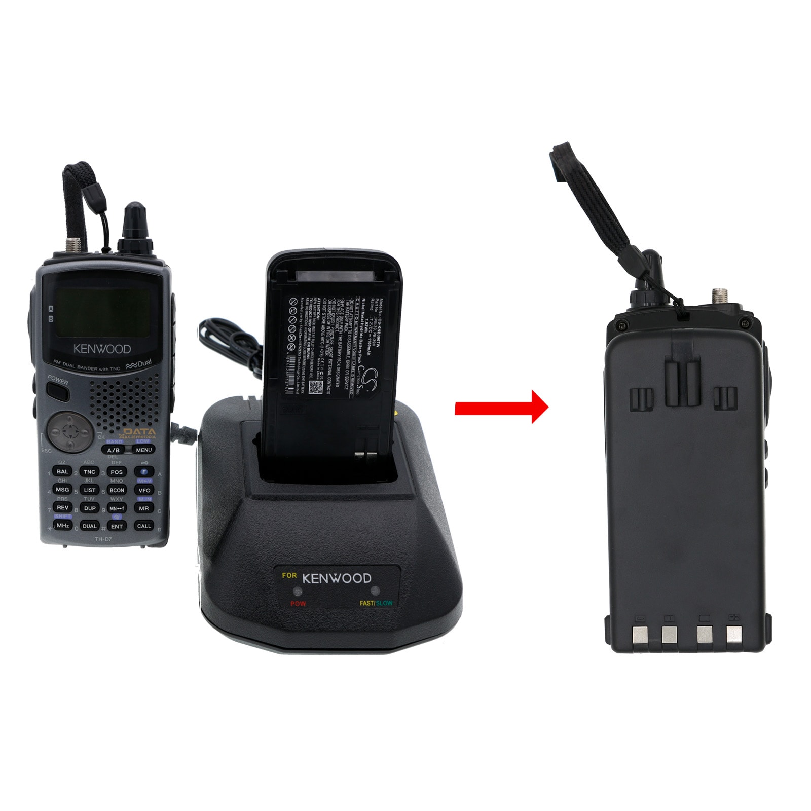 Batteri till Tvåvägsradio för Kenwood TH-D7A, TH-D7E, TH-G71A m.fl.