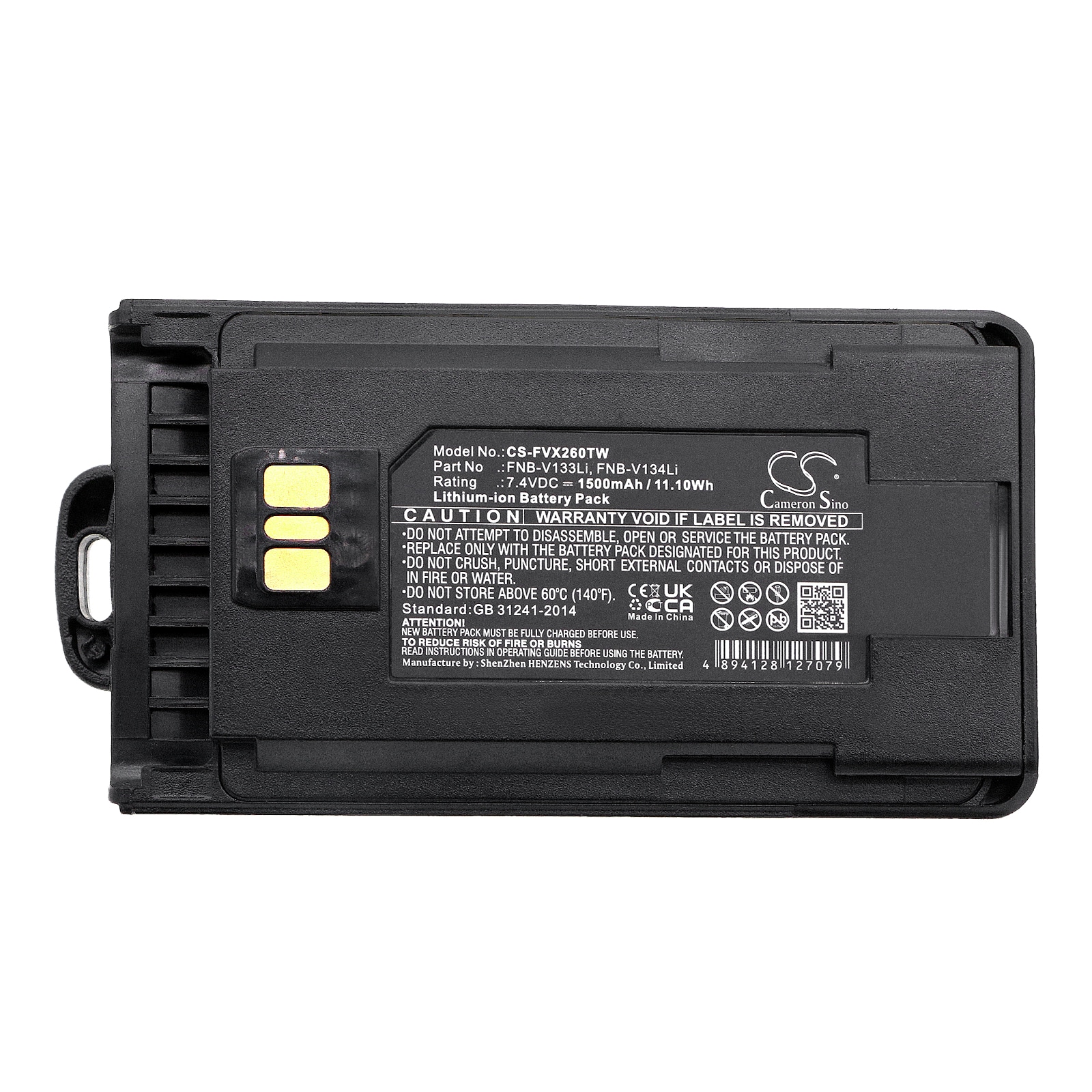 Batteri till Tvåvägsradio för Vertex VX-260, VX-261, EVX-530 m.fl.
