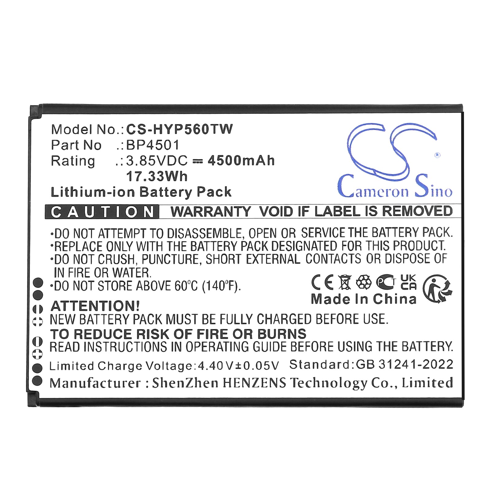 Batteri till Tvåvägsradio för Hytera PNC460, PNC460U