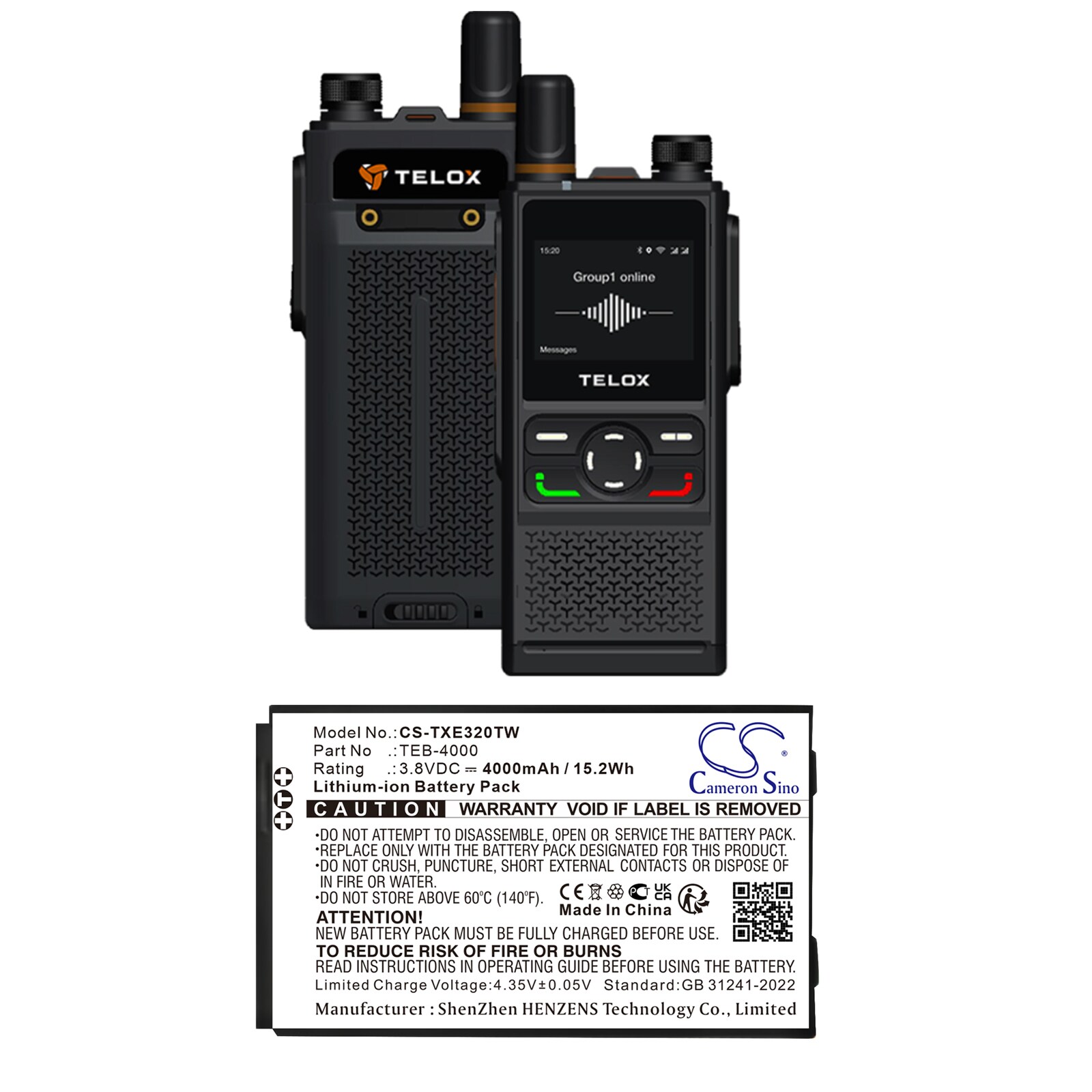 Batteri till Tvåvägsradio för Telox TE320