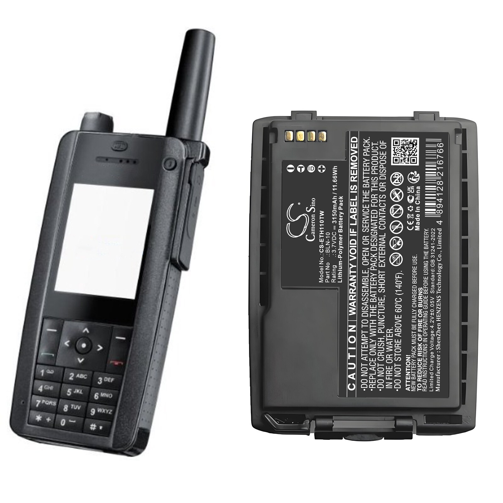 Batteri till Tvåvägsradio för TETRA Cassidian TH1N