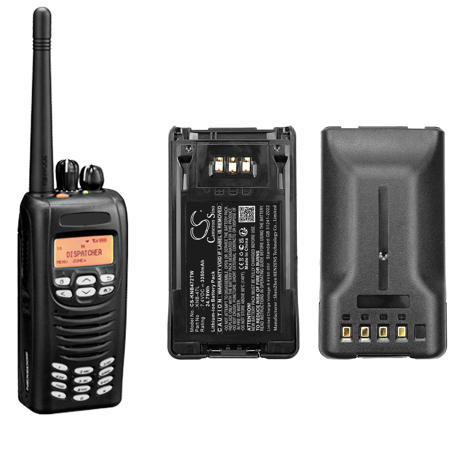 Batteri till Tvåvägsradio för Kenwood NX-200, NX-300, TK-3320 m.fl.