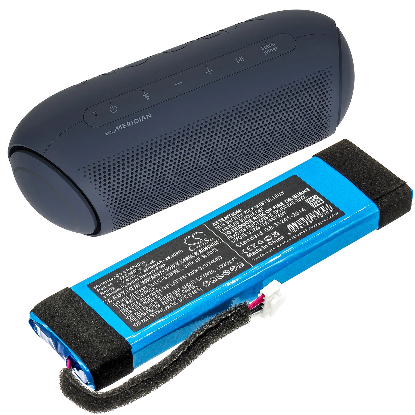 Batteri till Högtalare för LG XBOOM Go PL7, PL7.ABRALLK, XBOOM 360 m.fl.