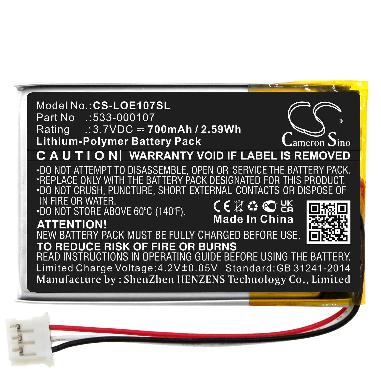 Batteri till Högtalare för Logitech Far East, S00149, S100
