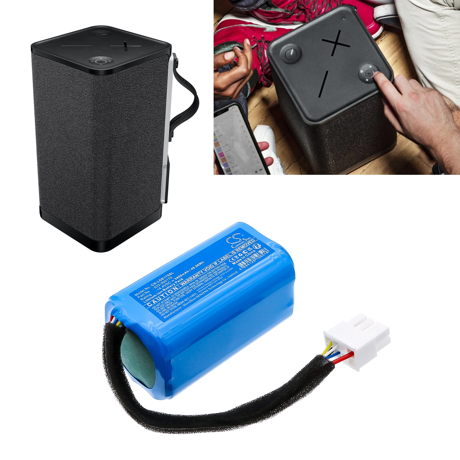 Batteri till Högtalare för Logitech Ultimate Ears hyperboom 3, UE Hyperboom m.fl.