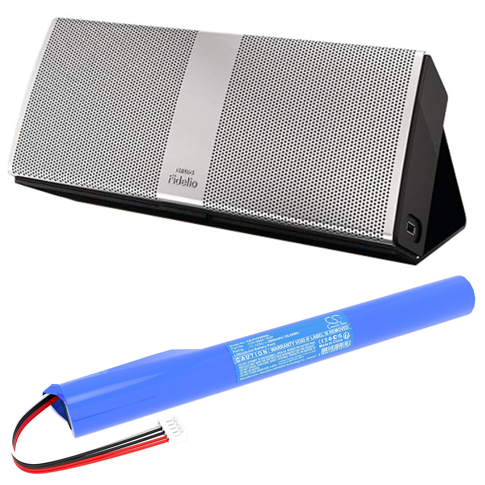 Batteri till Högtalare för Philips Fidelio P9, P9BLK/98, P9SLV/98 m.fl.