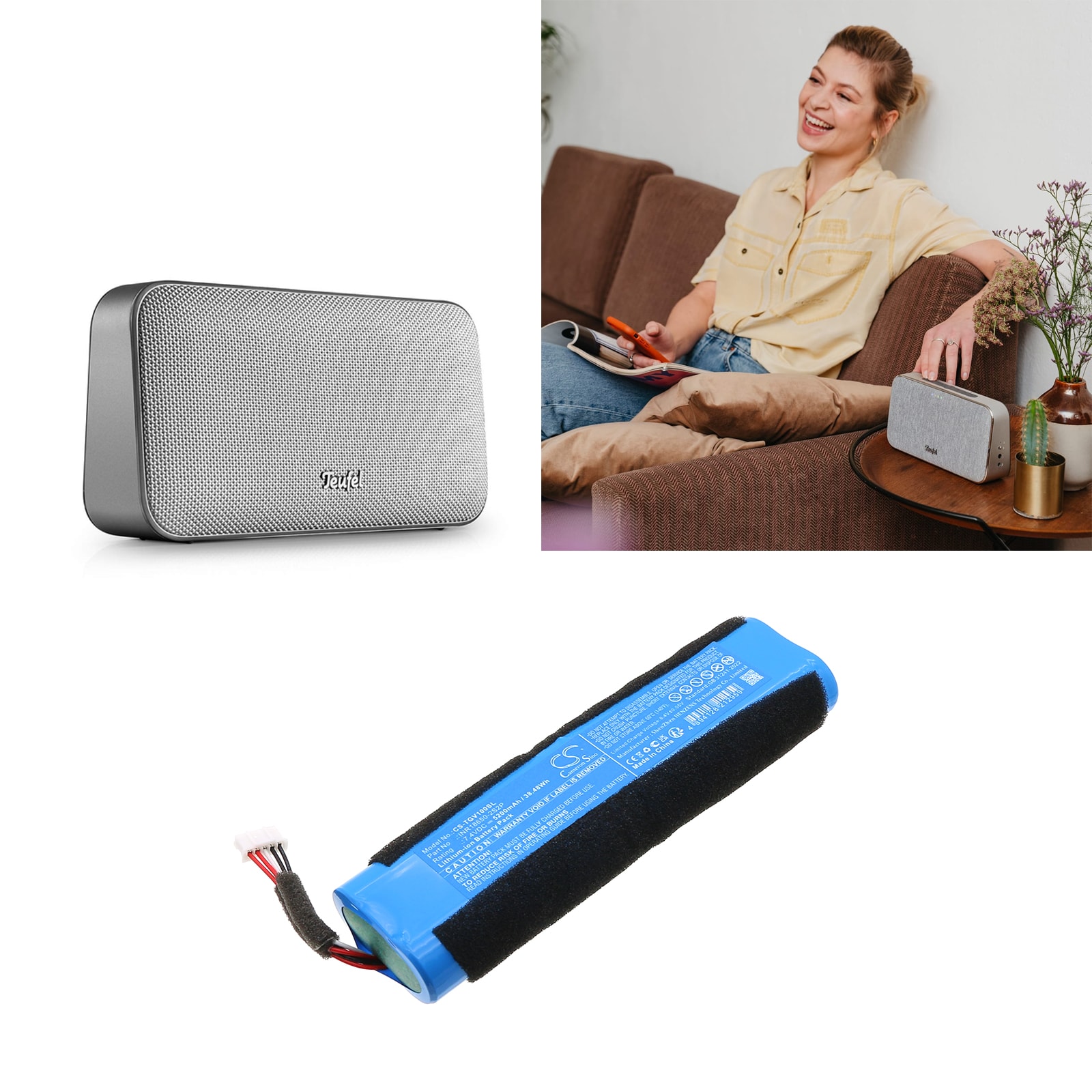Batteri till Högtalare för Teufel MOTIV GO VOICE