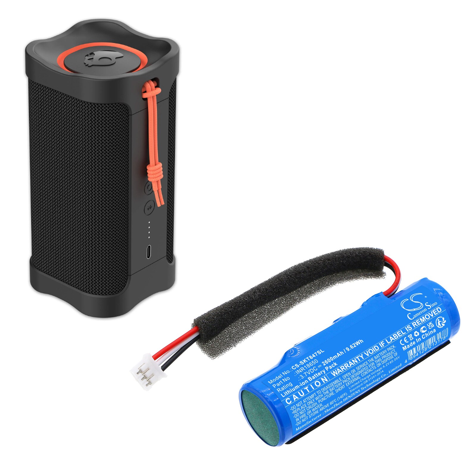 Batteri till Högtalare för Skullcandy 2SKSK1847, Terrain