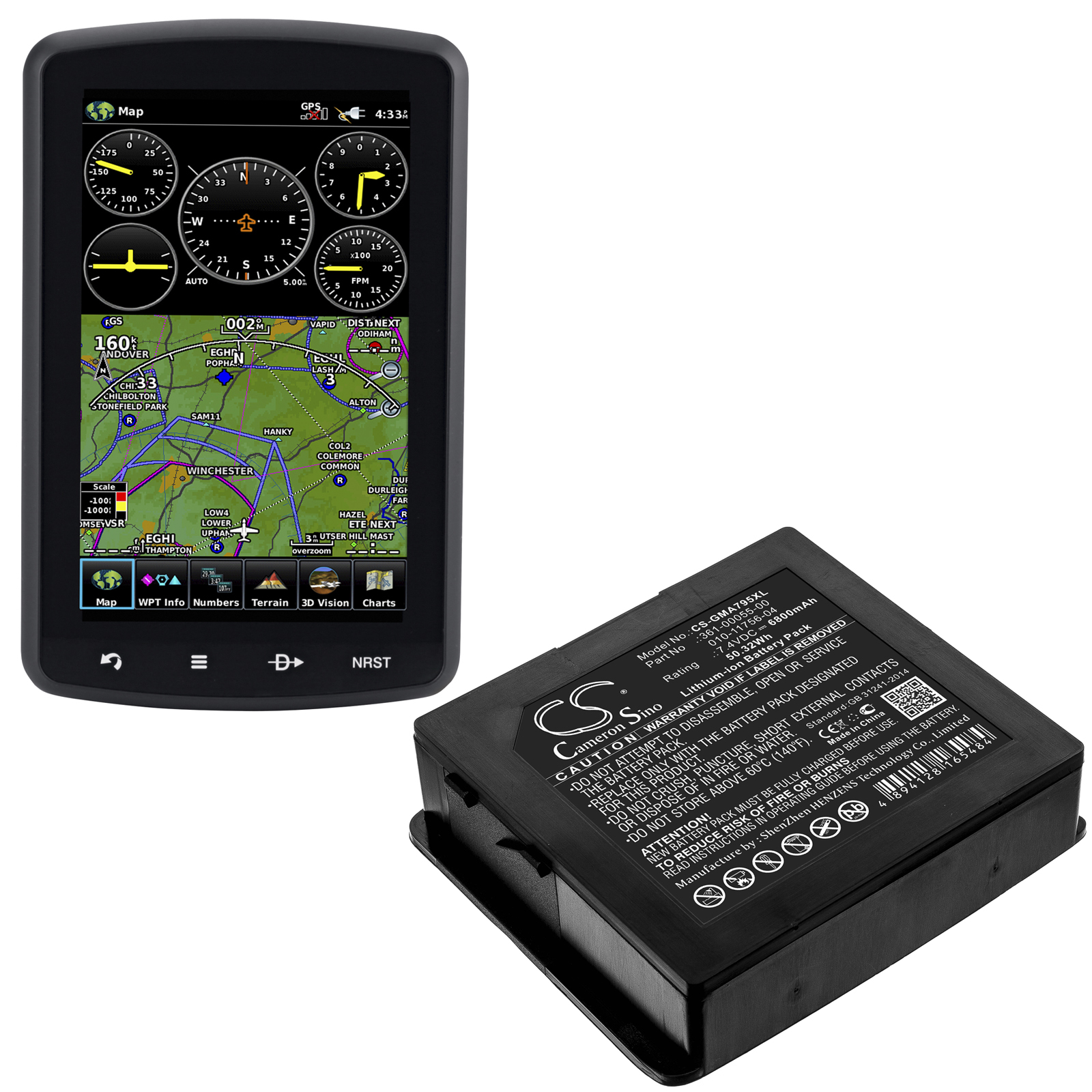 Batteri till Navigator, GPS för Garmin Aera 795, Aera 796