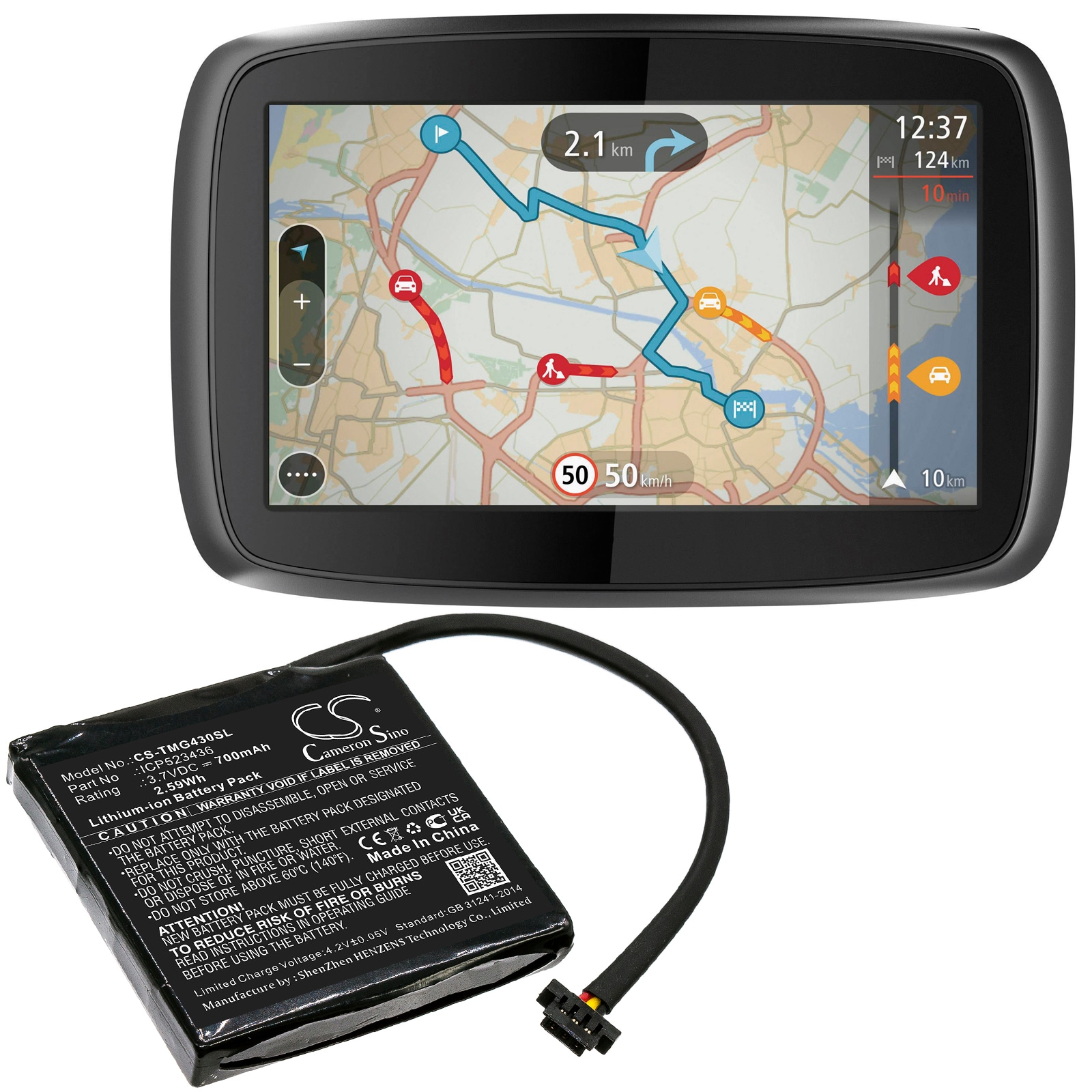 Batteri till Navigator, GPS för TomTom Go 400 4.3" Satnav, 4FB40