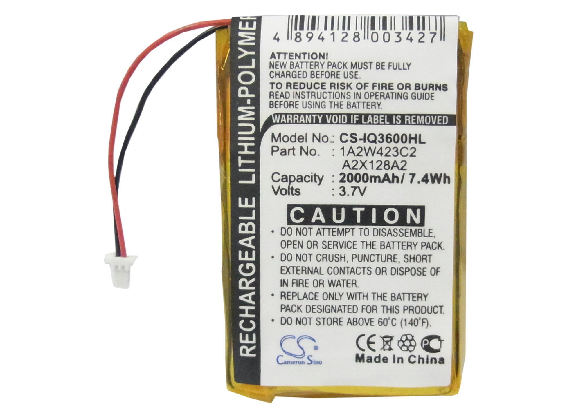 Batteri till Navigator, GPS för Garmin iQue 3200, iQue 3600, iQue 3600a