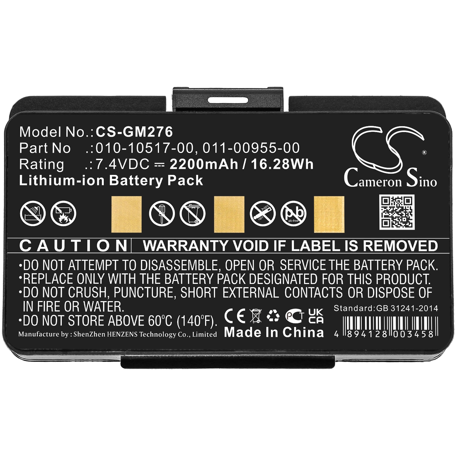 GPS-akku 2200 mAh 7,4 V / akku Garmin GPSMAP 276 / 276C / 296 / 376C / 378 / 478 / 495 -malleihin