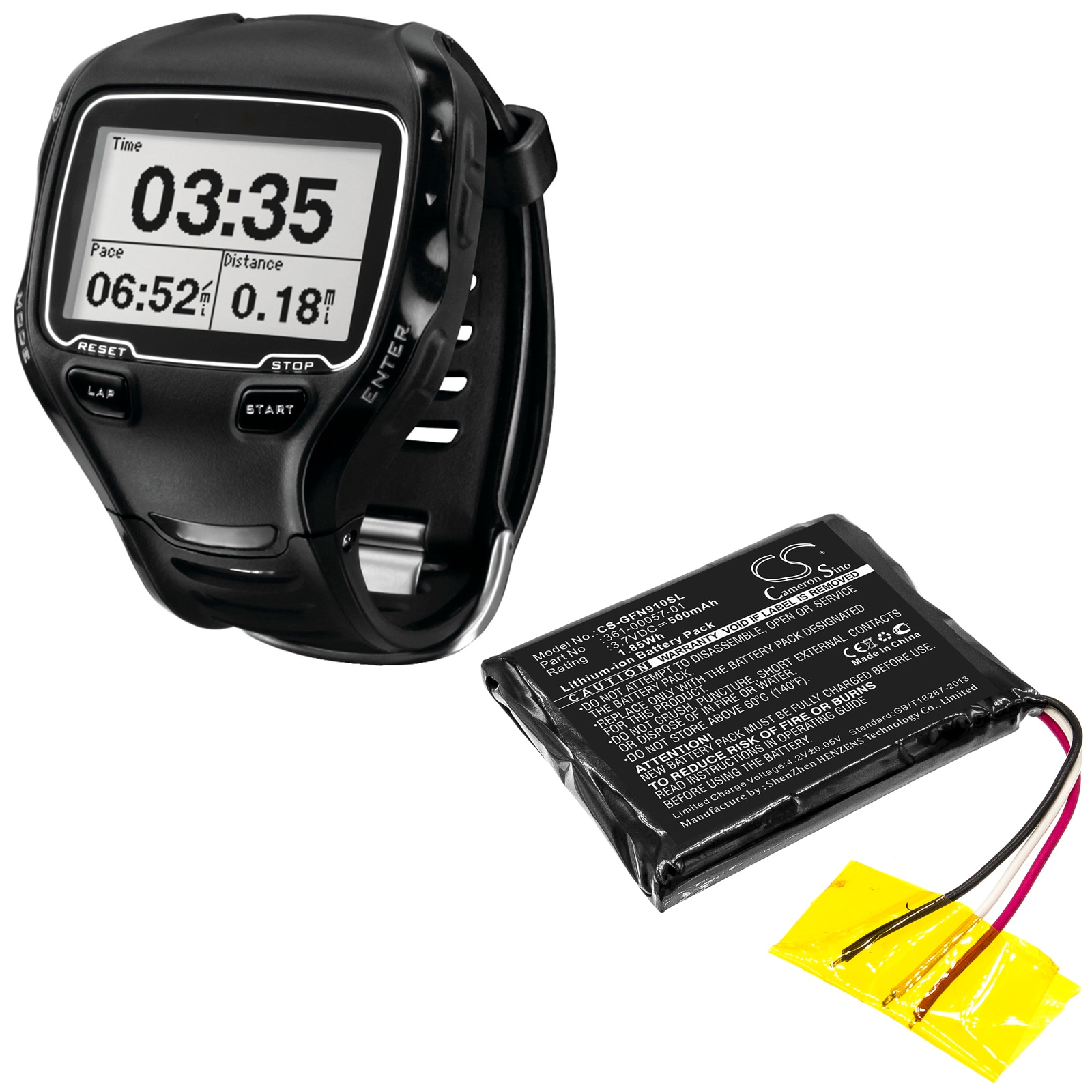 Batteri till Navigator, GPS för Garmin forerunner 910XT