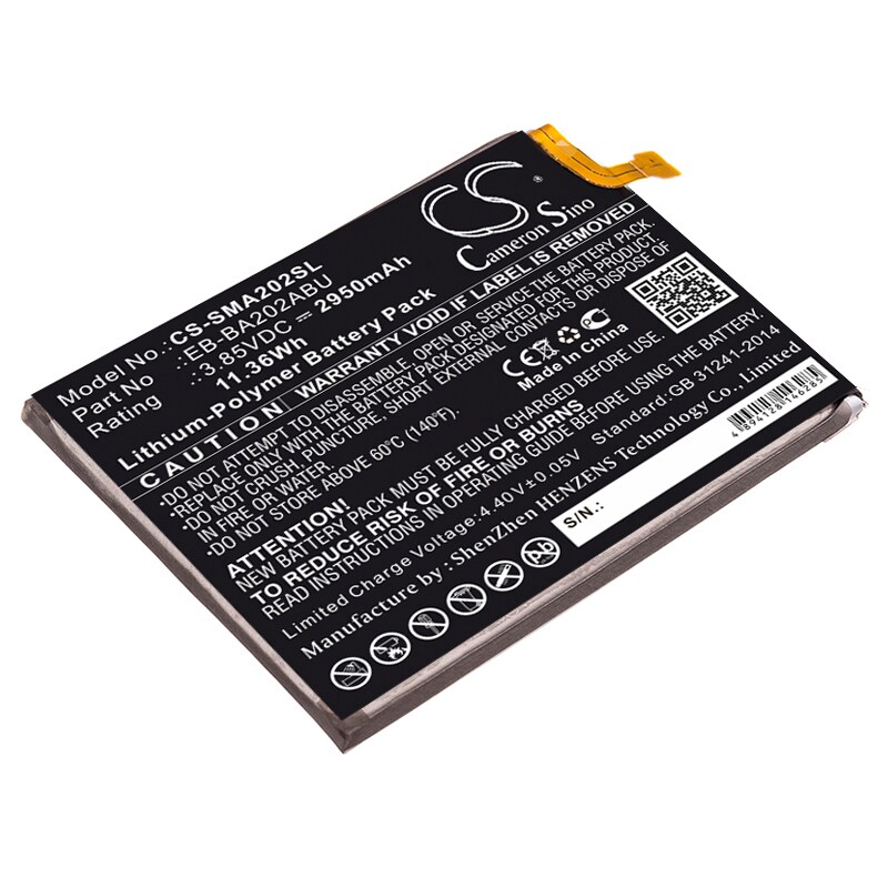 Batteri till SmartPhone, Mobil för Samsung Galaxy A20e, SM-A202, SM-A202F/DS m.fl.
