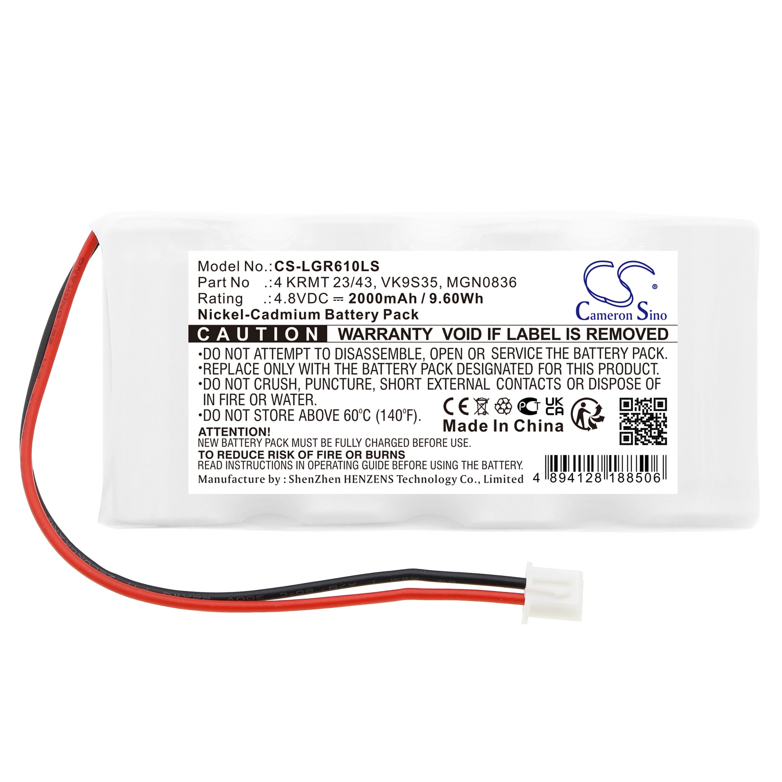 Batteri till Nödbelysning för Legrand 61091, NGN0725, SEA39782